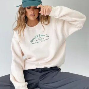 Princess Polly mvp oversized sportif and relax co crewneck sweatshirt size 12